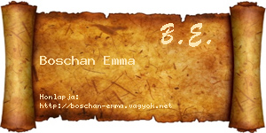Boschan Emma névjegykártya